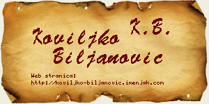 Koviljko Biljanović vizit kartica
